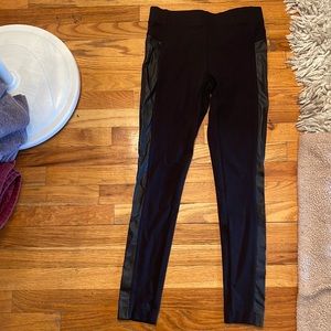 Loft Black Leggings w/Faux Leather